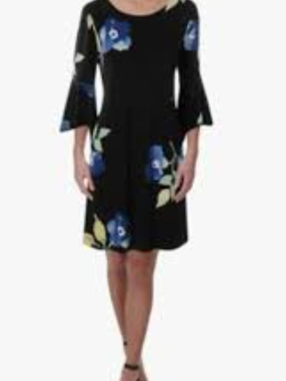 Lauren Ralph Lauren Tycenda Floral A-Line Bell Sleeve Dress Size 14
